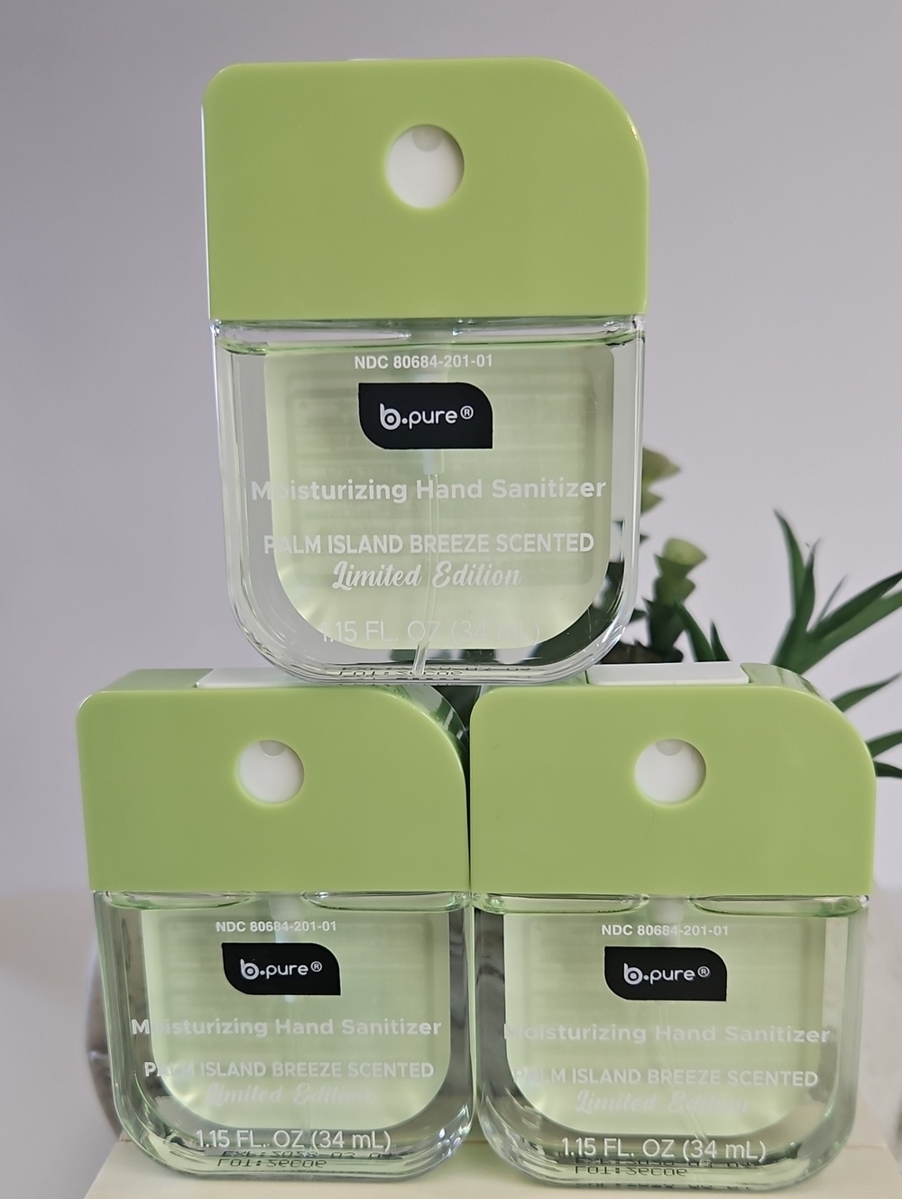 B.pure Limited Edition Hand Sanitizer Palm Island Breeze Scented 3-Pieces